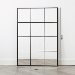 Aion Industrial Rectangular Wall Mirror 120x80cm - Black - thumbnail 3