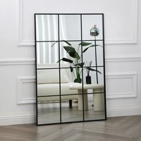Aion Industrial Rectangular Wall Mirror 120x80cm - Black