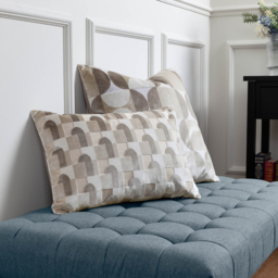 Bardot Cut Velvet Cushion - Natural - thumbnail 4