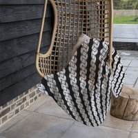 Striped Rope Pattern Blanket - Black