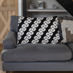 Striped Rope Pattern Blanket - Black - thumbnail 3