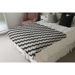 Striped Rope Pattern Blanket - Black - thumbnail 4