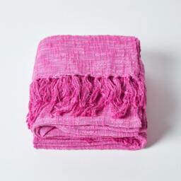 Nirvana Slub Cotton Throw - Pink / 360cm - thumbnail 3