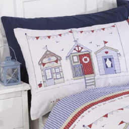 Beach Hut Duvet Set - Grey / Single - thumbnail 2