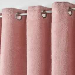 Teddy Soft Fully Lined Curtain Pair - Blush Pink / 90in - thumbnail 2