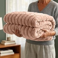 Ribbed Fleece Blanket - Mink