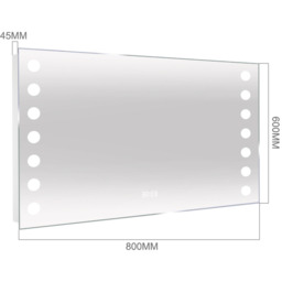 LED Bathroom Mirror with Clock - Silver / Bathroom MirrorWall Mirror - thumbnail 4