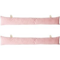 Velvet Draught Excluder - 80cm x 12cm - Pack of 2 - Pink