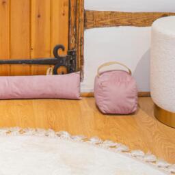 Velvet Draught Excluder - 80cm x 12cm - Pack of 2 - Pink - thumbnail 4
