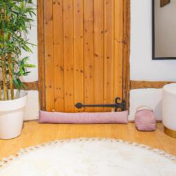 Velvet Draught Excluder - 80cm x 12cm - Pack of 2 - Pink - thumbnail 3
