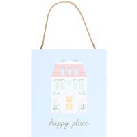 This Is Our Happy Place Pastel House Hanging Sign - Blue