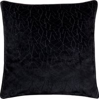 Malans Cut Velvet Piped Cushion - Black / Feather