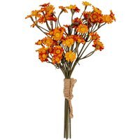 Wyld Haus Set of 3 Orange Silk Daisy Bunches - Lifelike Artificial Flowers - Orange