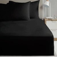 Percale 180TC Flat Sheet - Black / Single