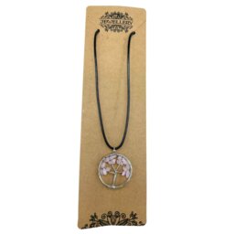 Tree of Life Pendant in Rose Quartz, Love Healing Jewelry - White - thumbnail 3