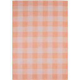 Ecology Collection Checkered Outdoor Rug - Orange / 140cm - thumbnail 5