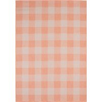 Ecology Collection Checkered Outdoor Rug - Orange / 140cm - thumbnail 1