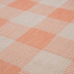 Ecology Collection Checkered Outdoor Rug - Orange / 140cm - thumbnail 4