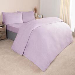 Teddy Fleece Duvet Cover Set - Lilac / Double - thumbnail 2