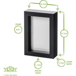 "3D Box Photo Frame - 4"" x 6"" - White - White" - thumbnail 4
