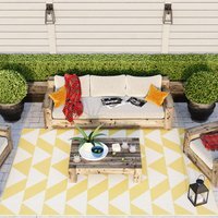 Geometric Flatweave Indoor Outdoor Rug - Yellow / 230 x 160cm
