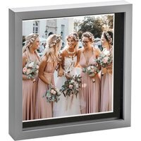 "3D Box Photo Frame - 10x10"" with 8x8"" Mount - Grey/Black" - image 1