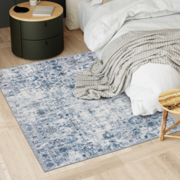 Vintage Rug Amara - faded design, machine washable, non-slip - Blue / 170cm - thumbnail 4