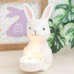 Ceramic Bunny Tealight Holder - White - thumbnail 5