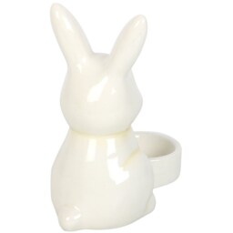 Ceramic Bunny Tealight Holder - White - thumbnail 4