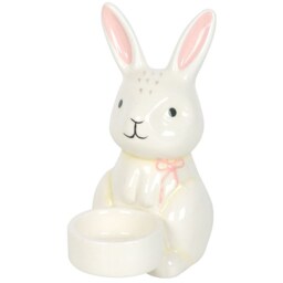 Ceramic Bunny Tealight Holder - White - thumbnail 2