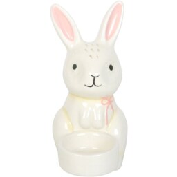 Ceramic Bunny Tealight Holder - White - thumbnail 3
