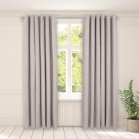 Woven Texture Pair of Eyelet Curtains - Silver / 167cm / 228cm - thumbnail 1