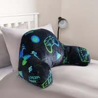 Kids Neon Gaming Fleece Cuddle Cushion - Green - image 1