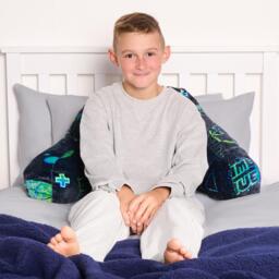 Kids Neon Gaming Fleece Cuddle Cushion - Green - thumbnail 2