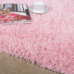 Soft Value Shaggy Rug - Baby Pink / 160 x 110cm - thumbnail 5