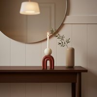 Utica Candle Holder With Red Base - Red