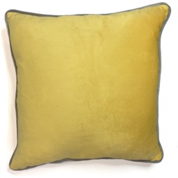 Piped Velvet Cushion Cover (43x43) - Ochre - thumbnail 3