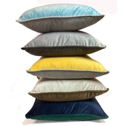 Piped Velvet Cushion Cover (43x43) - Ochre - thumbnail 5