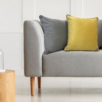 Piped Velvet Cushion Cover (43x43) - Ochre