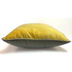 Piped Velvet Cushion Cover (43x43) - Ochre - thumbnail 2