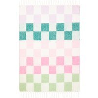Maisie Checked Tasselled Throw - Citrus/Blush - image 1