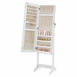 SONGMICS Full-Length Mirror Jewellery Cabinet - White - thumbnail 4