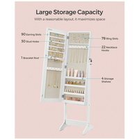 SONGMICS Full-Length Mirror Jewellery Cabinet - White - thumbnail 1