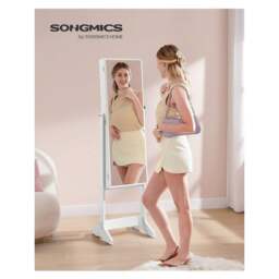 SONGMICS Full-Length Mirror Jewellery Cabinet - White - thumbnail 5