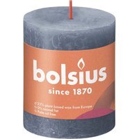 Twilight Blue Bolsius Rustic Shine Pillar Candle (H8 x W6.8 cm) - Twilight
