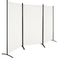 Costway 3 Panel Folding Privacy Screen Wall Room Divider-Beige - White - image 1