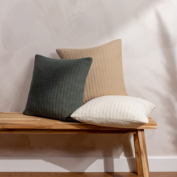 Hush Cotton Linear Cushion 45 x 45cm - Taupe / Polyester - thumbnail 5