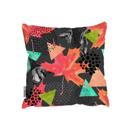 Abstract Autumn Geometric Leaf Outdoor Cushion - Red / 45cm - thumbnail 2