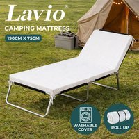 Lavio Portable Memory Foam Mattress Topper Camping Travel - White / 7.6cm