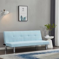 Duck Egg Blue Faux Suede 3 Seater Fabric Sofa Bed - Blue